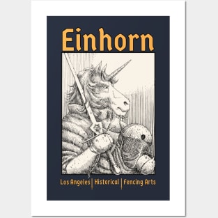 Einhorn LA - Unicorn HEMA (Dark BG) Posters and Art